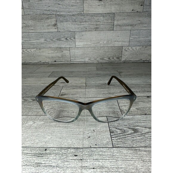 Maui Jim Eyeglasses Frames MJO2122-06E Clear Blue Brown Cat Eye 53-16-135 Italy - Picture 1 of 6
